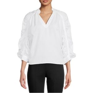 NWT, White Ruched Shirt